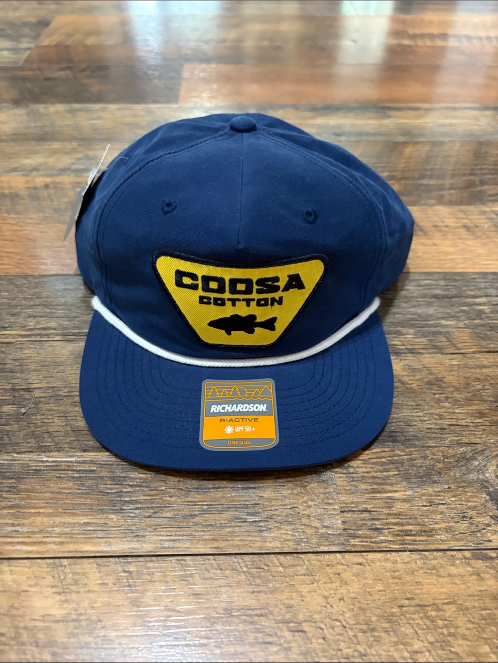 COOSA Cotton Navy Snapback Hat with Yellow Patch